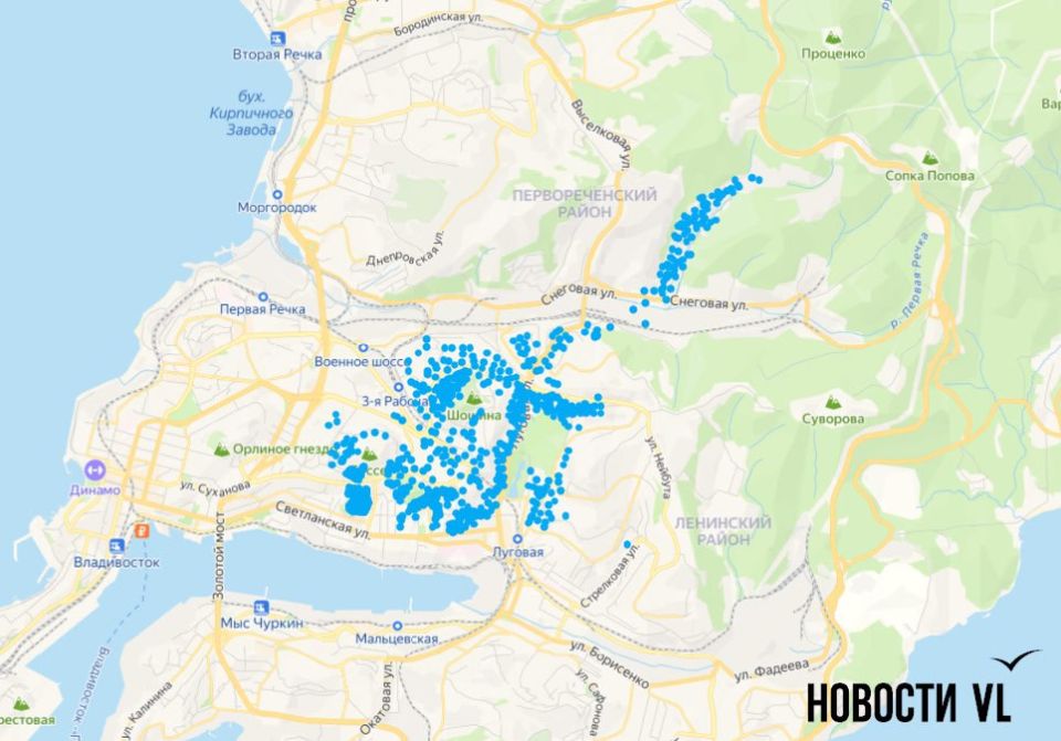 Почти 800 домов во Владивостоке останутся без холодной воды на весь день во вторник