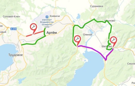 С понедельника по пути в Находку частично перекроют аэропортовскую трассу и полностью – объездную Шкотово