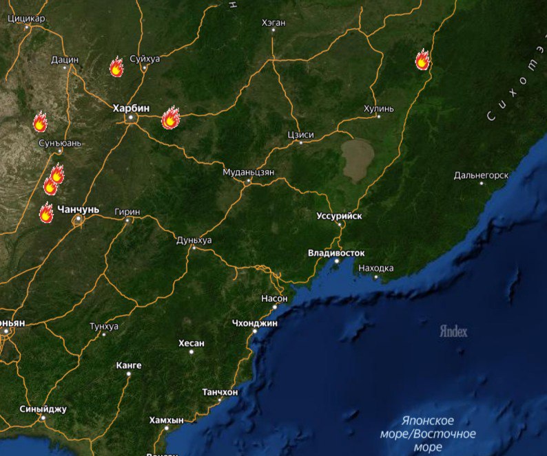 В начале ноября Владивосток снова накрыл дым от лесных пожаров в Китае