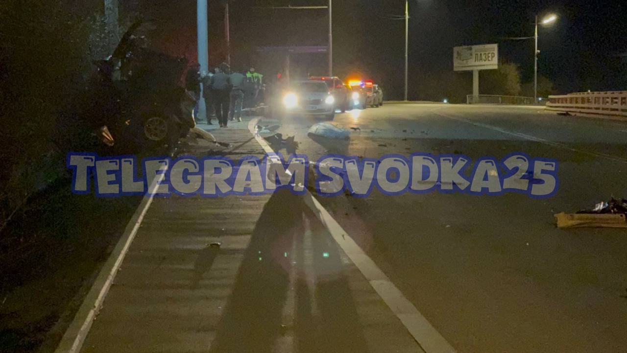 Жуткое ДТП произошло ночью на Молодежной во Владивостоке: автомобиль буквально разорвало от удара Жуткое ДТП произошло ночью на Молодежной во Владивостоке: автомобиль буквально разорвало от удара