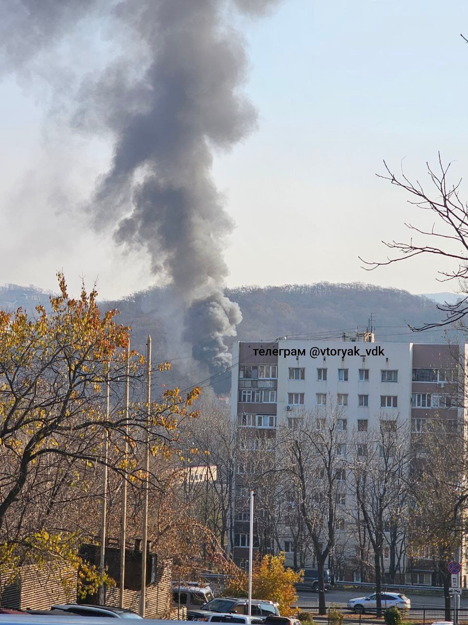 В районе Давыдова заметили столб дыма
