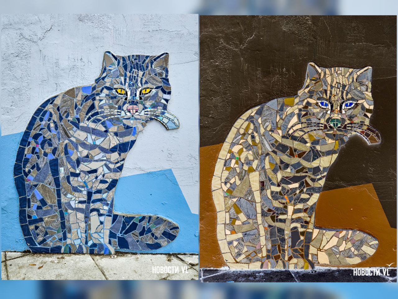 У новых мозаичных животных, которые поселились на подпорной стене в переулке Павленко, есть небольшая «пасхалка»* У новых мозаичных животных, которые поселились на подпорной стене в переулке Павленко, есть небольшая «пасхалка»*