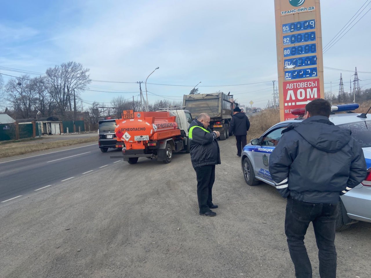 В Уссурийске осуществлён совместный рейд по контролю весовых параметров большегрузного транспорта