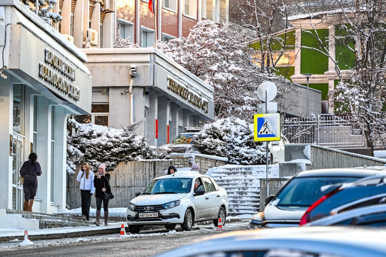 Владивосток сегодня проснулся под слоем свежего снега Владивосток сегодня проснулся под слоем свежего снега