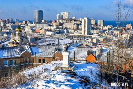 Город в белом — Владивосток встретил первый зимний снегопад