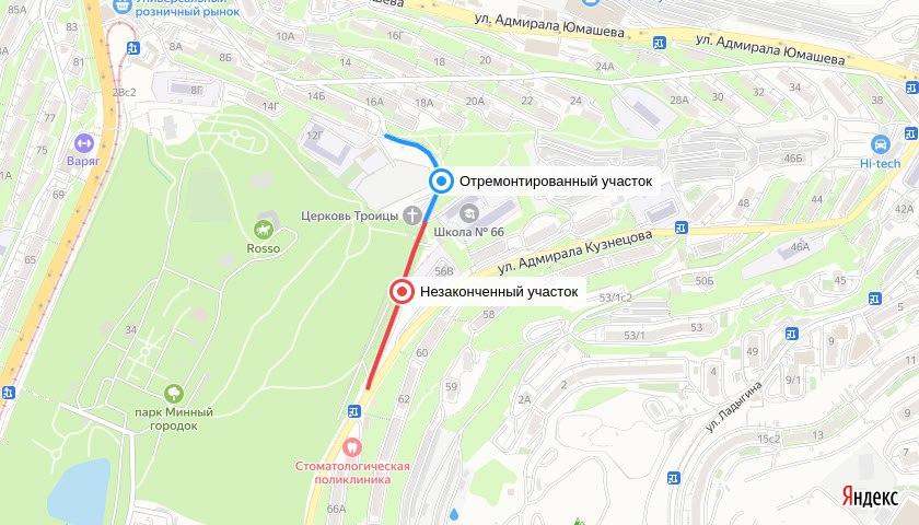 Проезд от Юмашева до Кузнецова вдоль парка Минного городка открыли, но сделали его лишь наполовину Проезд от Юмашева до Кузнецова вдоль парка Минного городка открыли, но сделали его лишь наполовину