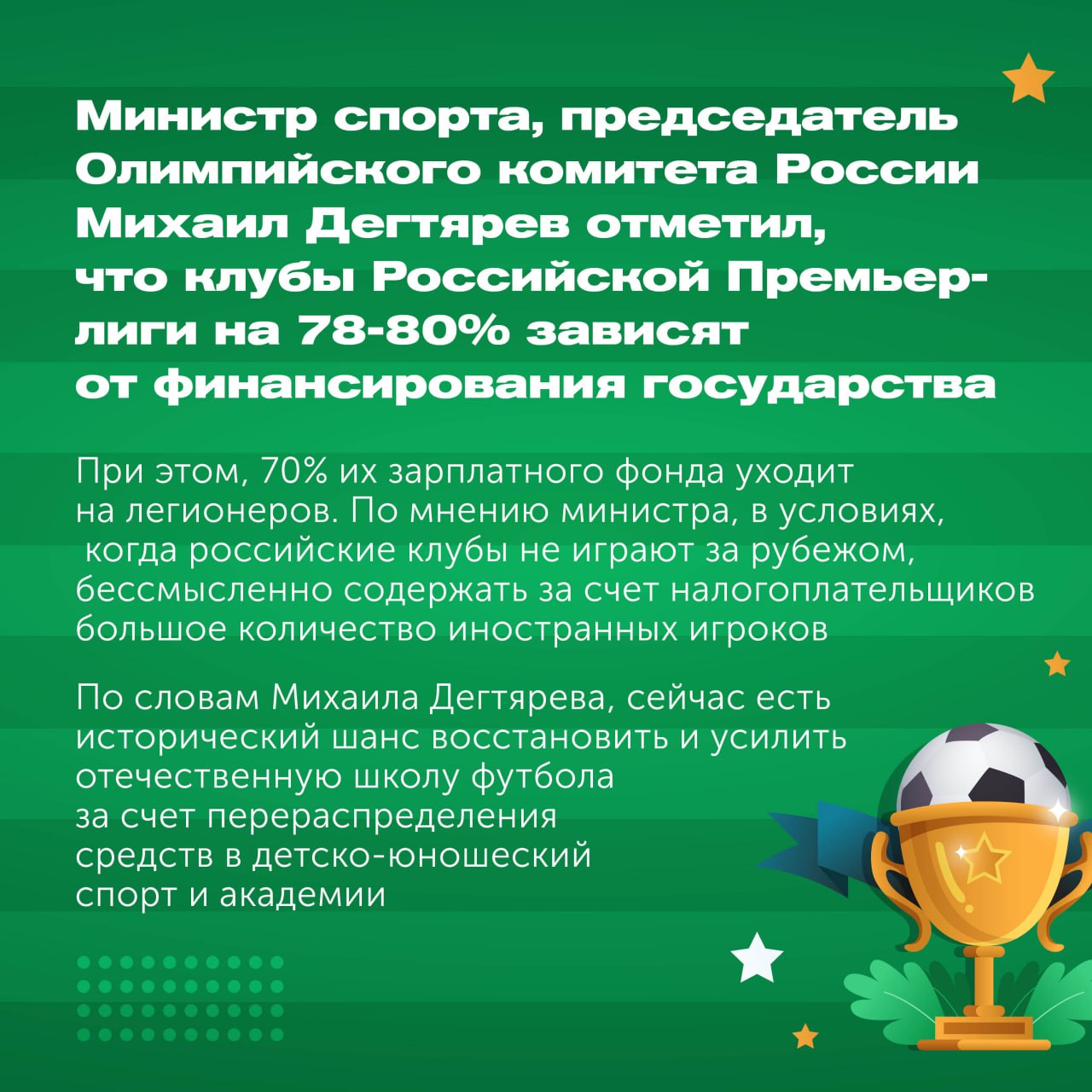Более половины граждан, знакомых с понятием «легионер», поддерживают ужесточение лимита на иностранных игроков в российских фтубольных клубах Более половины граждан, знакомых с понятием «легионер», поддерживают ужесточение лимита на иностранных игроков в российских фтубольных клубах