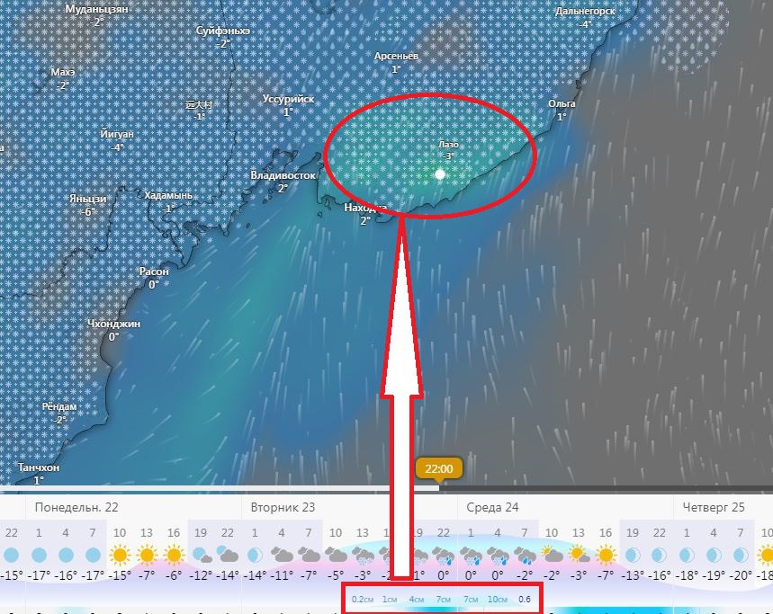 Мощный снегопад накроет Приморье Местами выпадет до 30 сантиметров снега, а во Владивостоке возможен замерзающий дождь