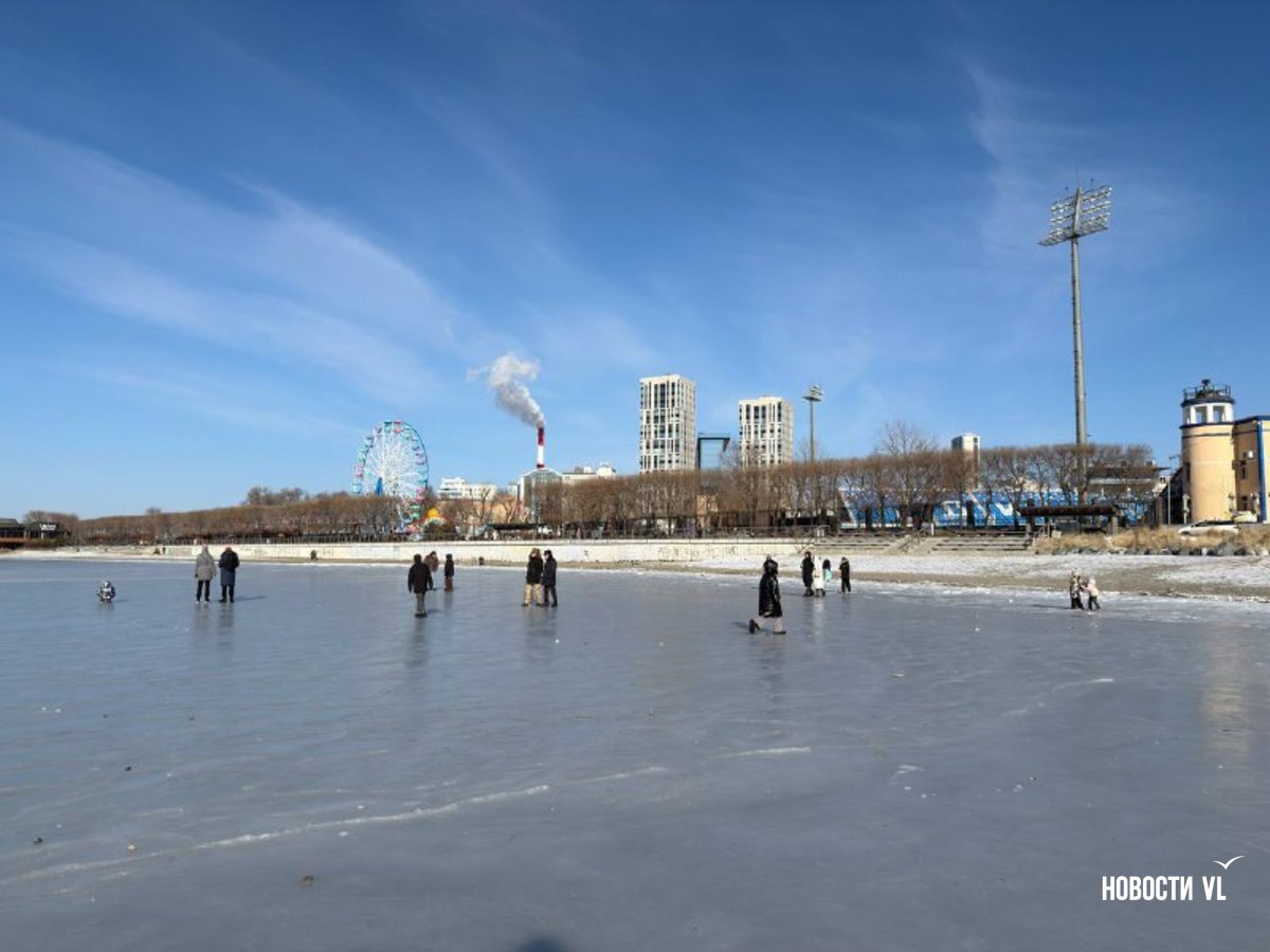 Акватория Спортивной гавани во Владивостоке превратилась в большой бесплатный каток Акватория Спортивной гавани во Владивостоке превратилась в большой бесплатный каток