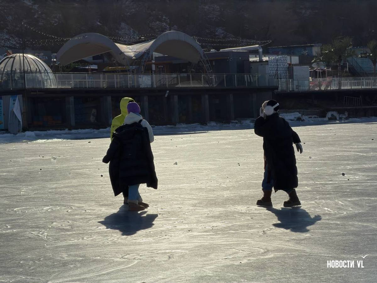 Акватория Спортивной гавани во Владивостоке превратилась в большой бесплатный каток Акватория Спортивной гавани во Владивостоке превратилась в большой бесплатный каток