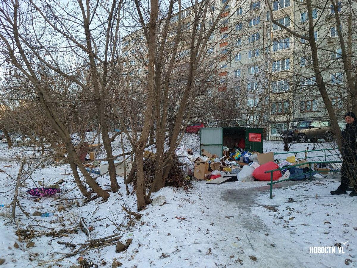 Во Владивостоке сохраняются проблемы с вывозом мусора – контейнерные площадки во дворах переполнены Во Владивостоке сохраняются проблемы с вывозом мусора – контейнерные площадки во дворах переполнены