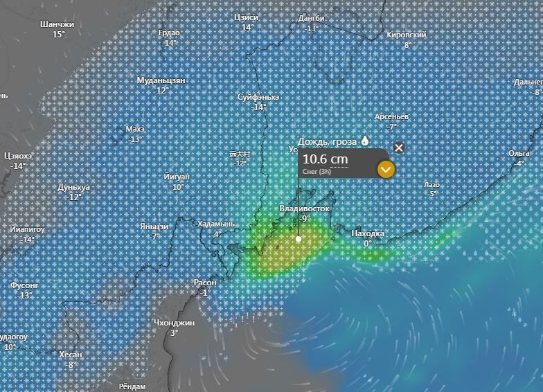 Владивосток окажется в эпицентре "штормового предупреждения" ...