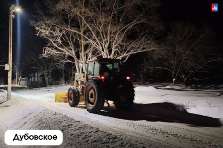 #работы_в_округе. Расчистка дорог от снега на территории округа продолжается