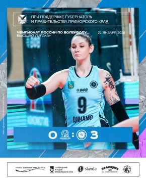 Начало положено!. Волейболистки «Динамо» (Приморский край) открыли выездной тур Высшей лиги «А» в Калининграде победой в трех партиях над «Локомотивом-2» – 3:0 (25:22, 25:19, 25:17)