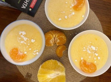 Цитрусовый пудинг из рисовой манки