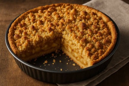 Песочный яблочный пирог с штрейзелем и гармонией вкусов