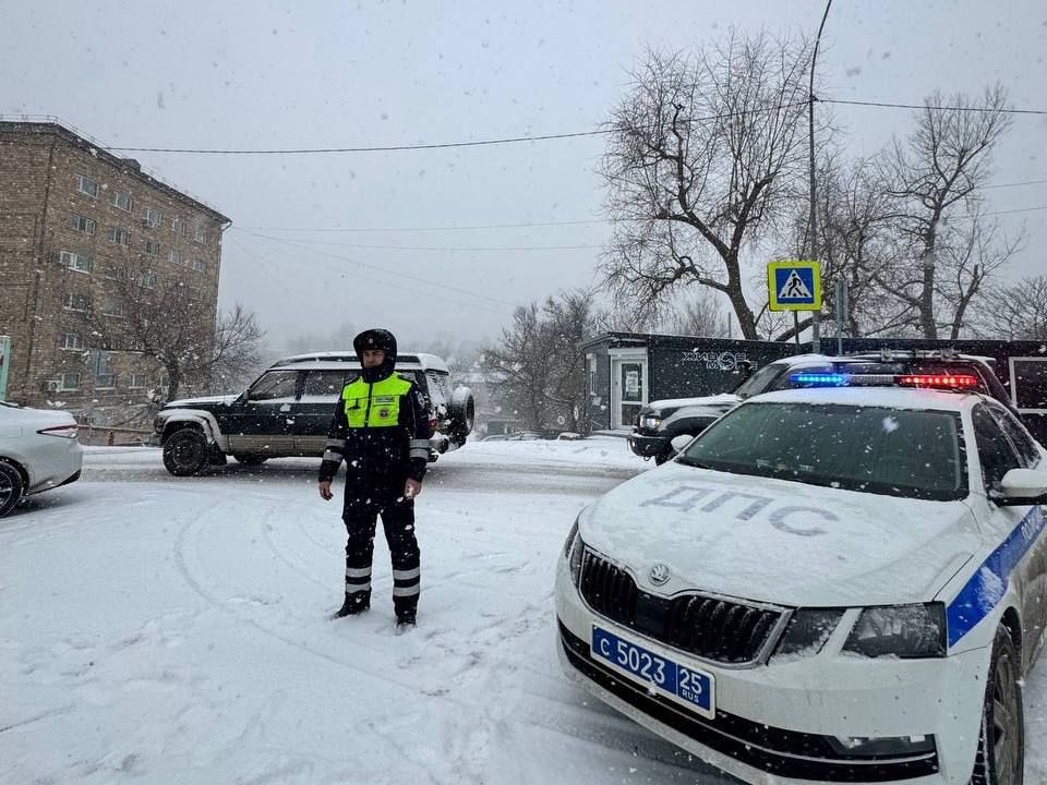 Полиция Приморья обратилась к участникам дорожного движения в связи с непогодой