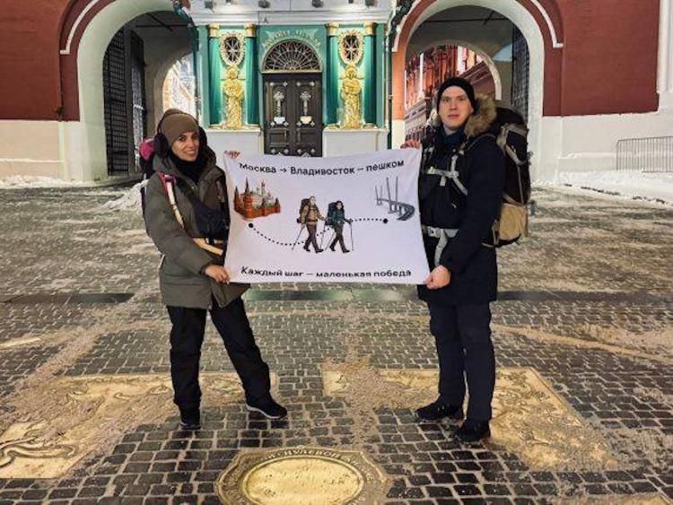 Москвичи Павел Шабалин и Тамара Погосян продолжают пеший переход до Владивостока