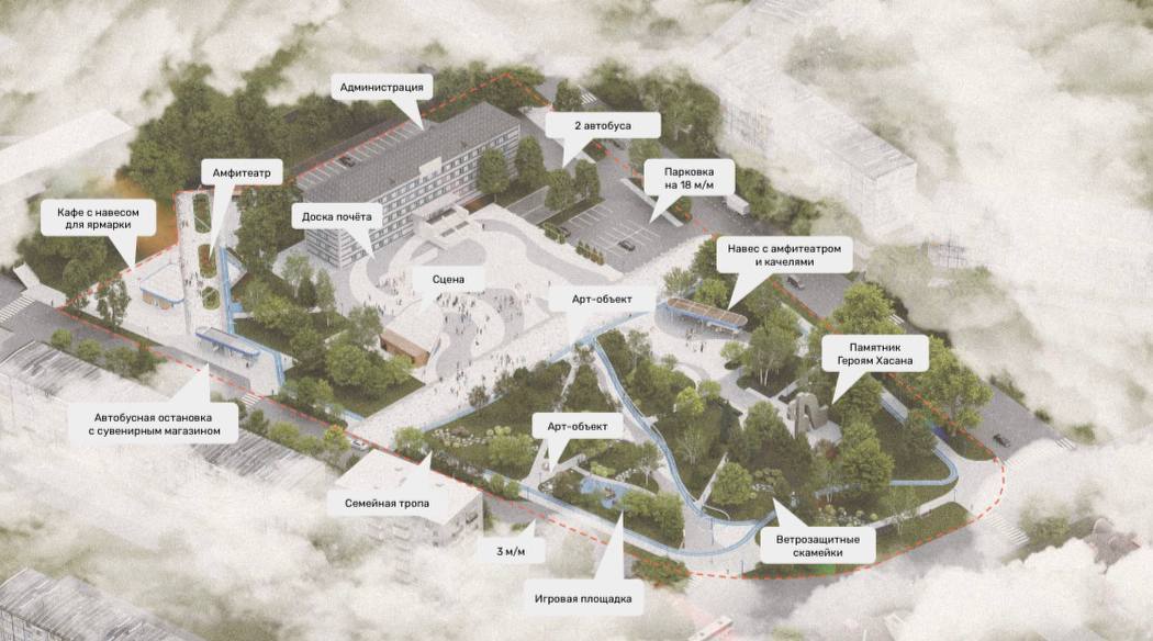 Первая велодорожка, открытая сцена и памятник Героям Хасана: центральную площадь в Славянке благоустроят в этом году