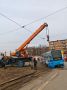 Сегодня днём на разворотом кольце в районе Минного городка сошёл с рельсов трамвай