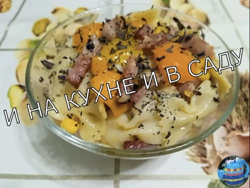 Тёплый макаронный салат: яркое сочетание вкусов