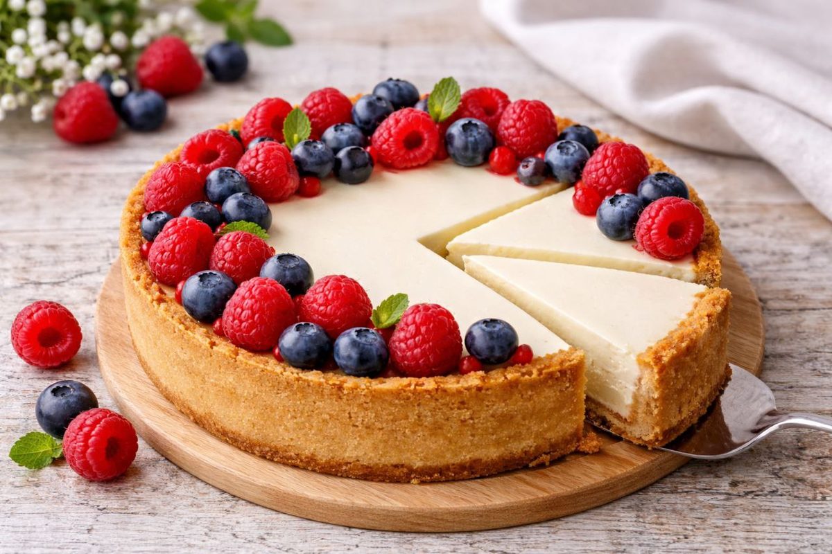 Изысканный чизкейк с бархатистой текстурой и сливочным вкусом