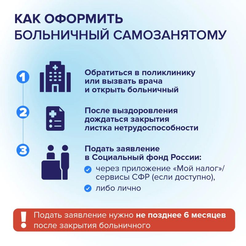 Теперь самозанятые могут получить оплачиваемый больничный Теперь самозанятые могут получить оплачиваемый больничный