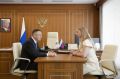 Глава Минстроя России Ирек Файзуллин провел рабочую встречу с руководителем благотворительного фонда «Варяг» имени дважды Героя России, гвардии генерал-майора Михаила Гудкова Жанной Гудковой