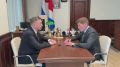 Олег Кожемяко: Вопросы социального партнёрства обсудили с председателем Федерации независимых профсоюзов России Сергеем Черногаевым