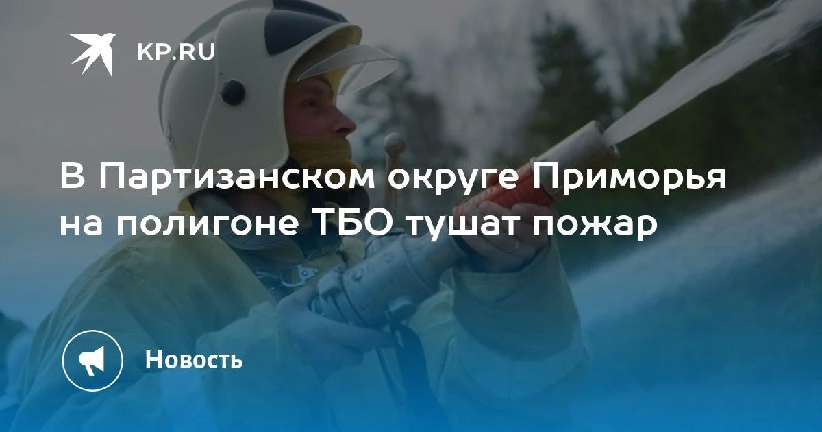 Пожар на полигоне ТБО в Приморье