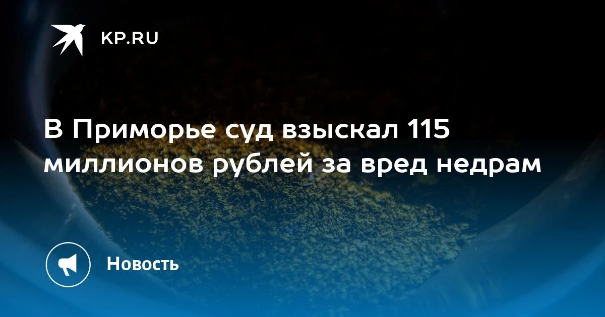 Суд в Приморье взыскал 115 миллионов рублей за незаконную добычу золота
