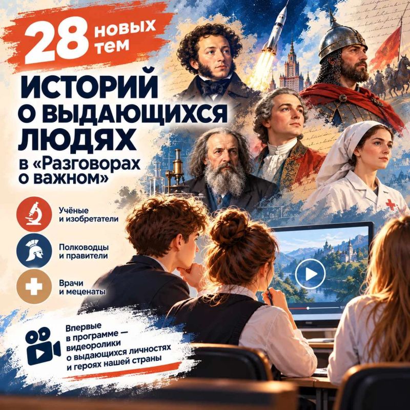 28 историй о выдающихся людях: что нового появится в «Разговорах о важном»