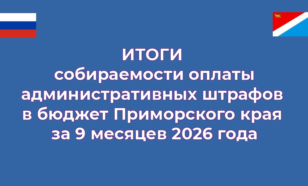 Итоги собираемости оплаты административных штрафов в бюджет Приморского края за 9 месяцев 2026 года