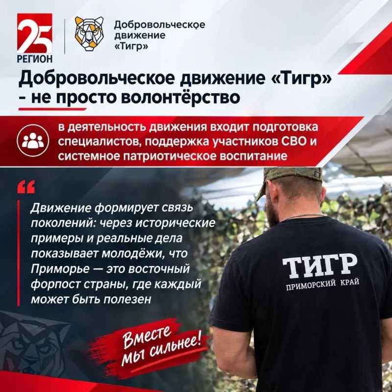 Приморское движение «Тигр» — в финале международной премии «Мы вместе2026» Приморское движение «Тигр» — в финале международной премии «Мы вместе2026»