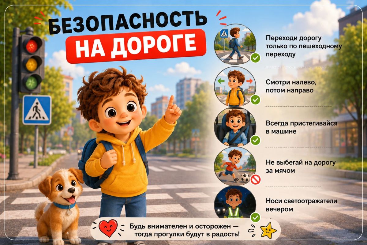 Безопасность на дороге: простые правила для ребёнка