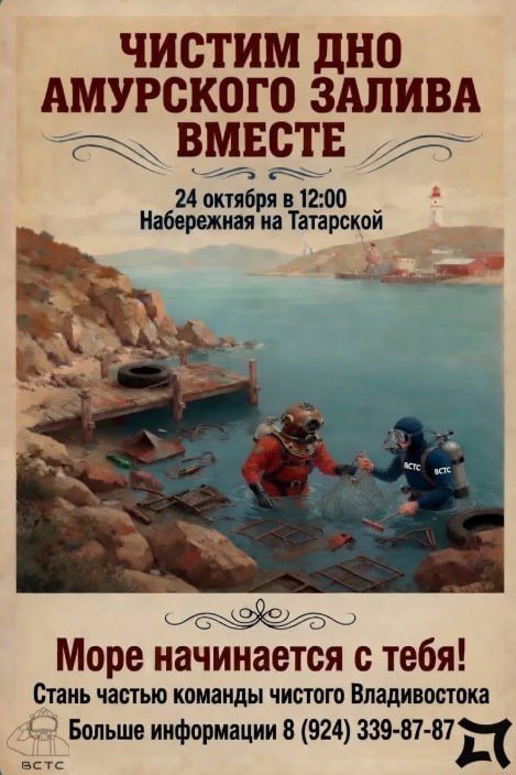 Дно и берег Амурского залива у Татарской набережной во Владивостоке очистят от мусора